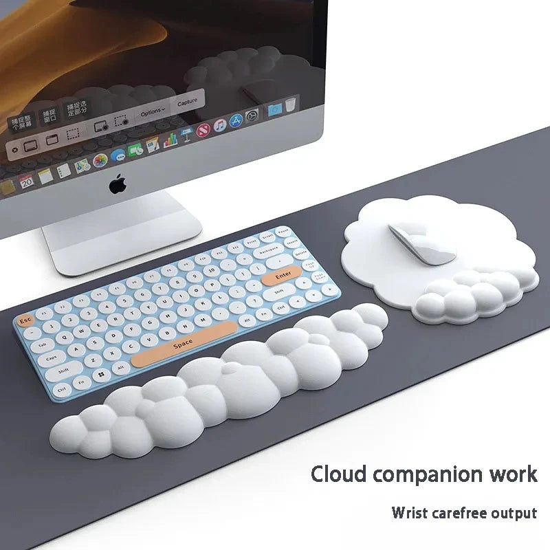 Cloud Wrist Rest Set for Keyboard & Mouse – Ergonomic Soft Support for Comfortable Typing & Gaming