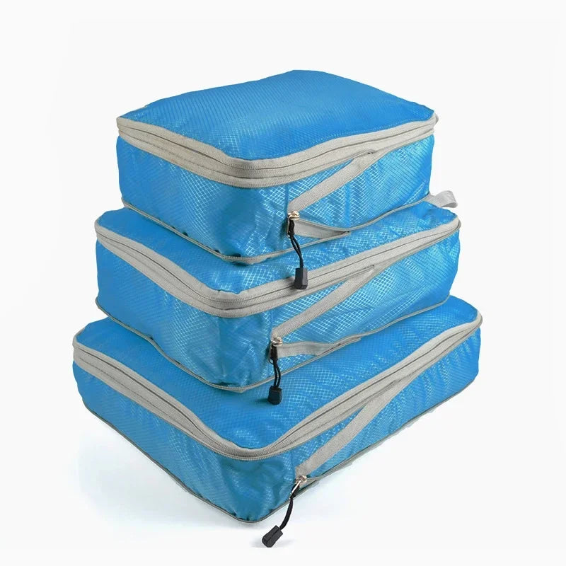 Travel Compression Packing Cubes – Waterproof Organizer Set