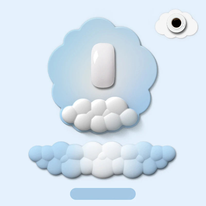 Cloud Wrist Rest Set for Keyboard & Mouse – Ergonomic Soft Support for Comfortable Typing & Gaming