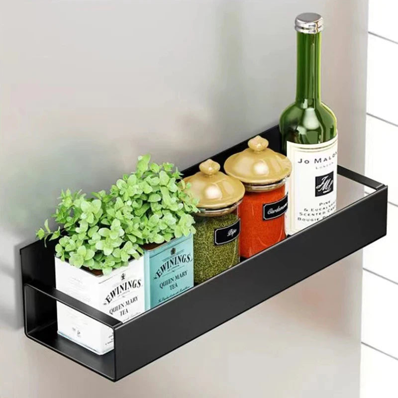 Magnetic Fridge Organizer – Space-Saving Storage Rack with Hanging Hooks