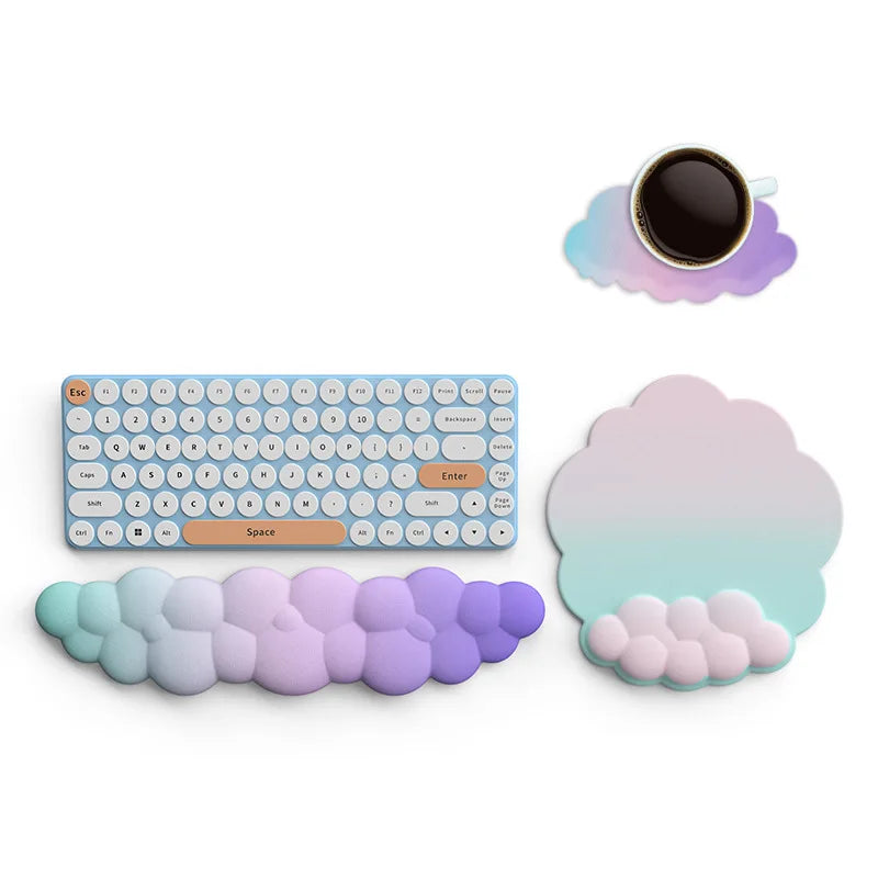 Cloud Wrist Rest Set for Keyboard & Mouse – Ergonomic Soft Support for Comfortable Typing & Gaming