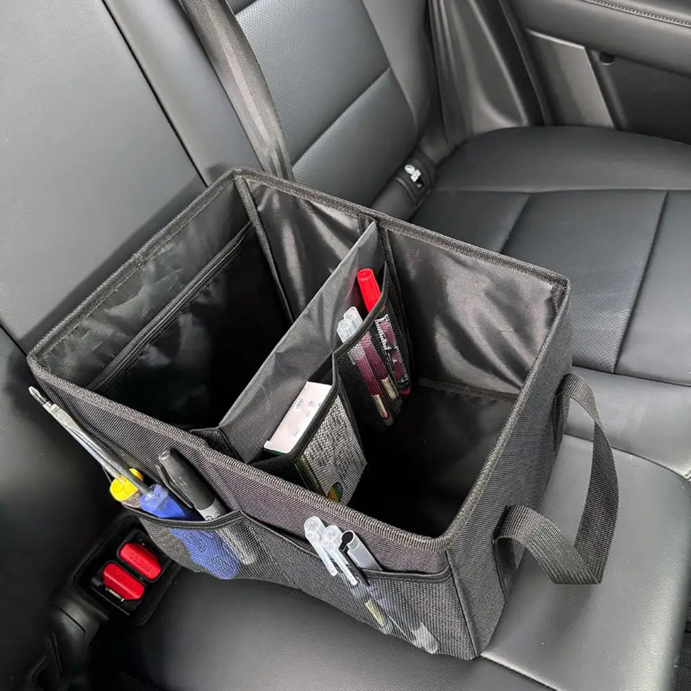 📋 Title:
Foldable Car Trunk Organizer | Multi-Pocket Large Storage Box | Save Space Seat Organizer Bin with Adjustable Straps