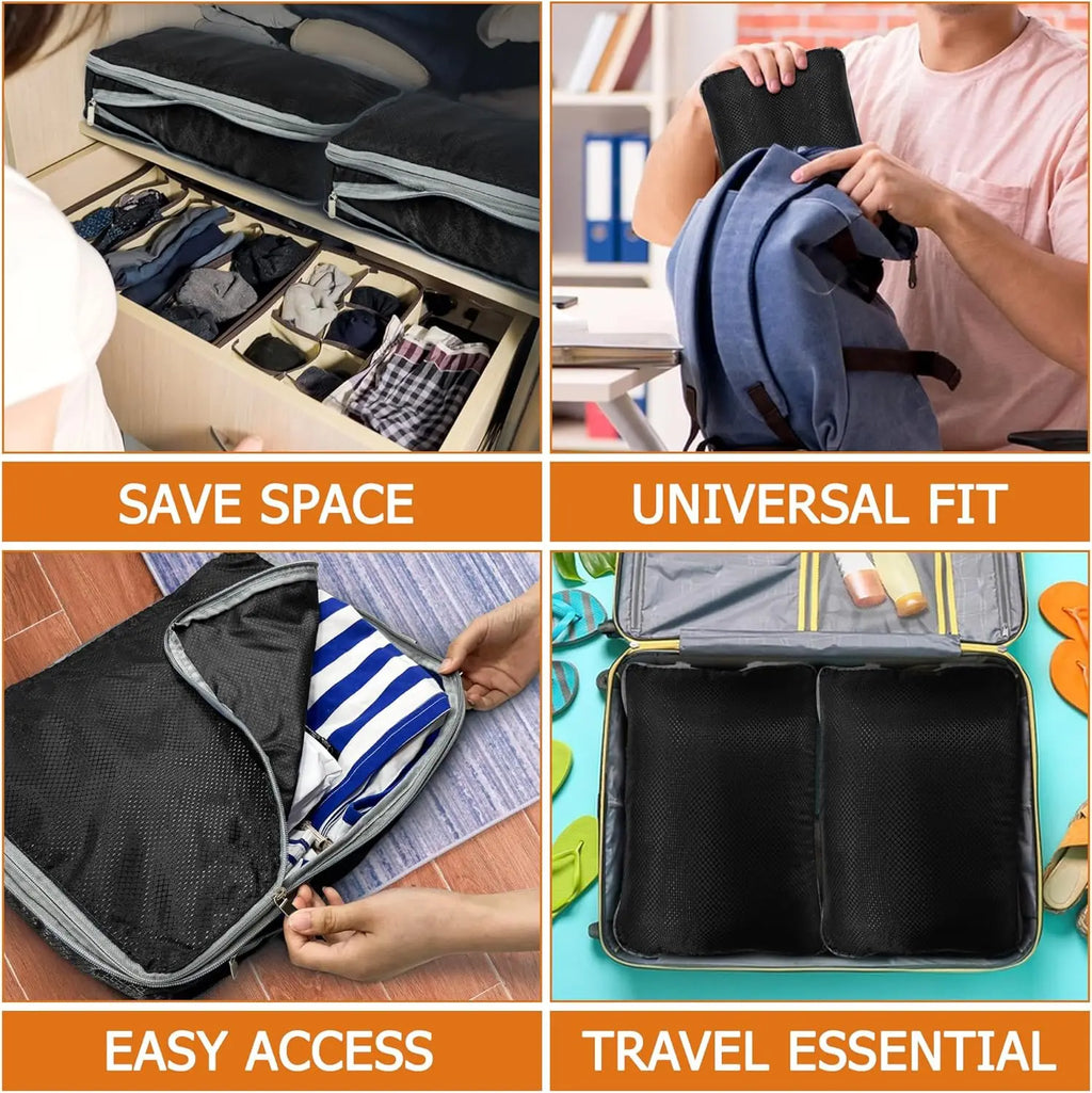 Travel Compression Packing Cubes – Waterproof Organizer Set