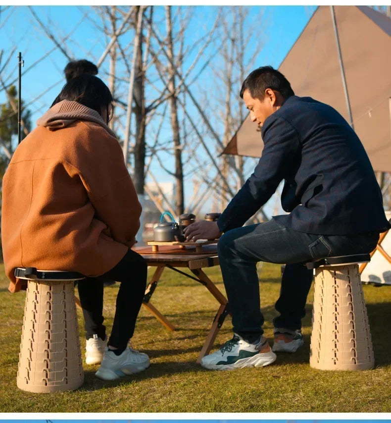 Adjustable Telescoping Folding Stool – Travel & Outdoor Use