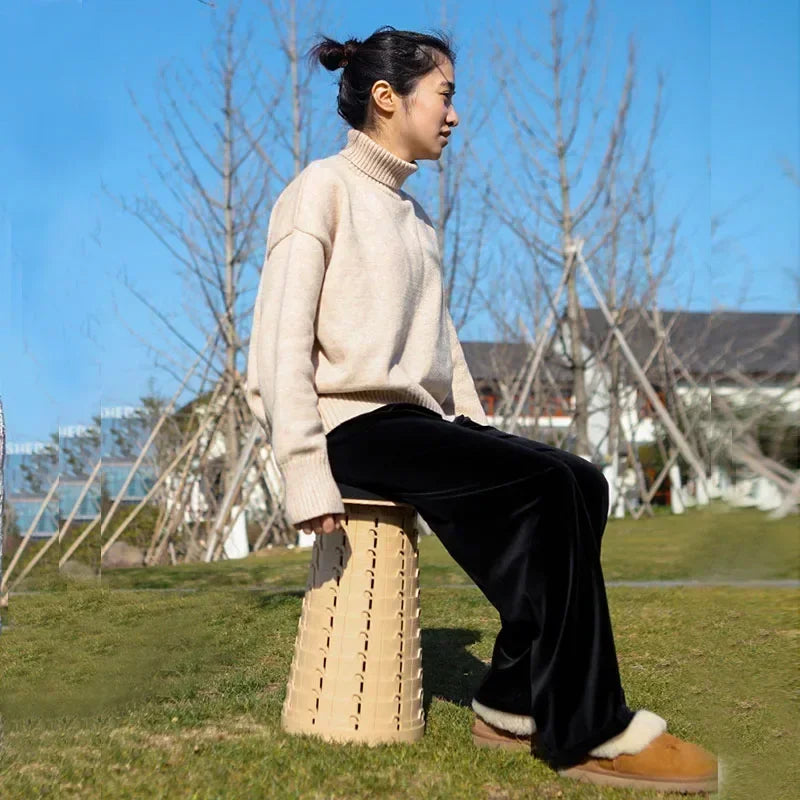 Adjustable Telescoping Folding Stool – Travel & Outdoor Use