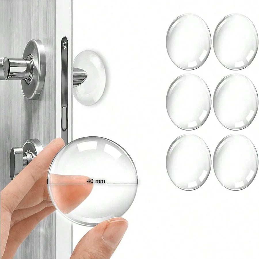 📋 Title:
Clear Soft Rubber Door Knob Wall Shield | Door Stopper Bumper Mute Sticker | Self-Adhesive Wall Protector Muffler Pad (Pack of 6/8)