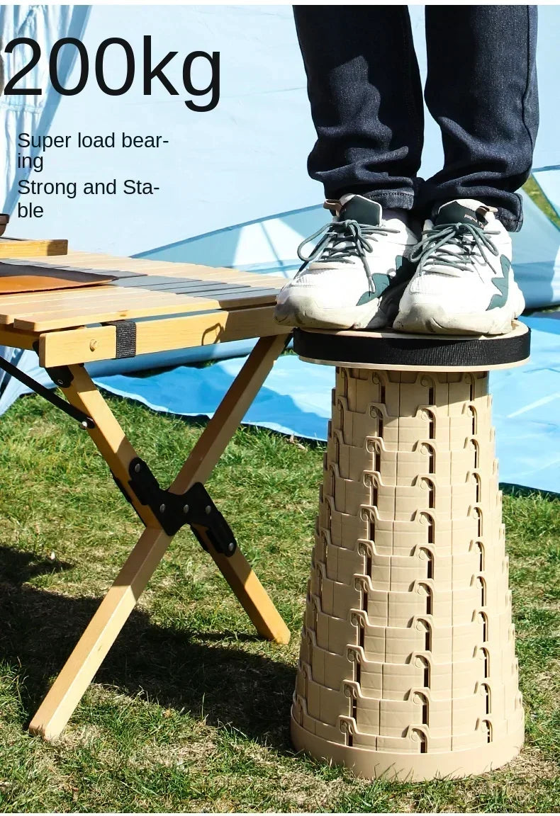 Adjustable Telescoping Folding Stool – Travel & Outdoor Use