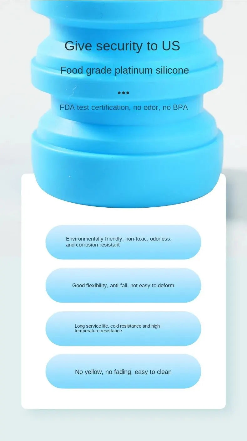 Collapsible Silicone Water Bottle – BPA-Free Reusable Foldable Bottle for Travel, Hiking & Outdoor Sports