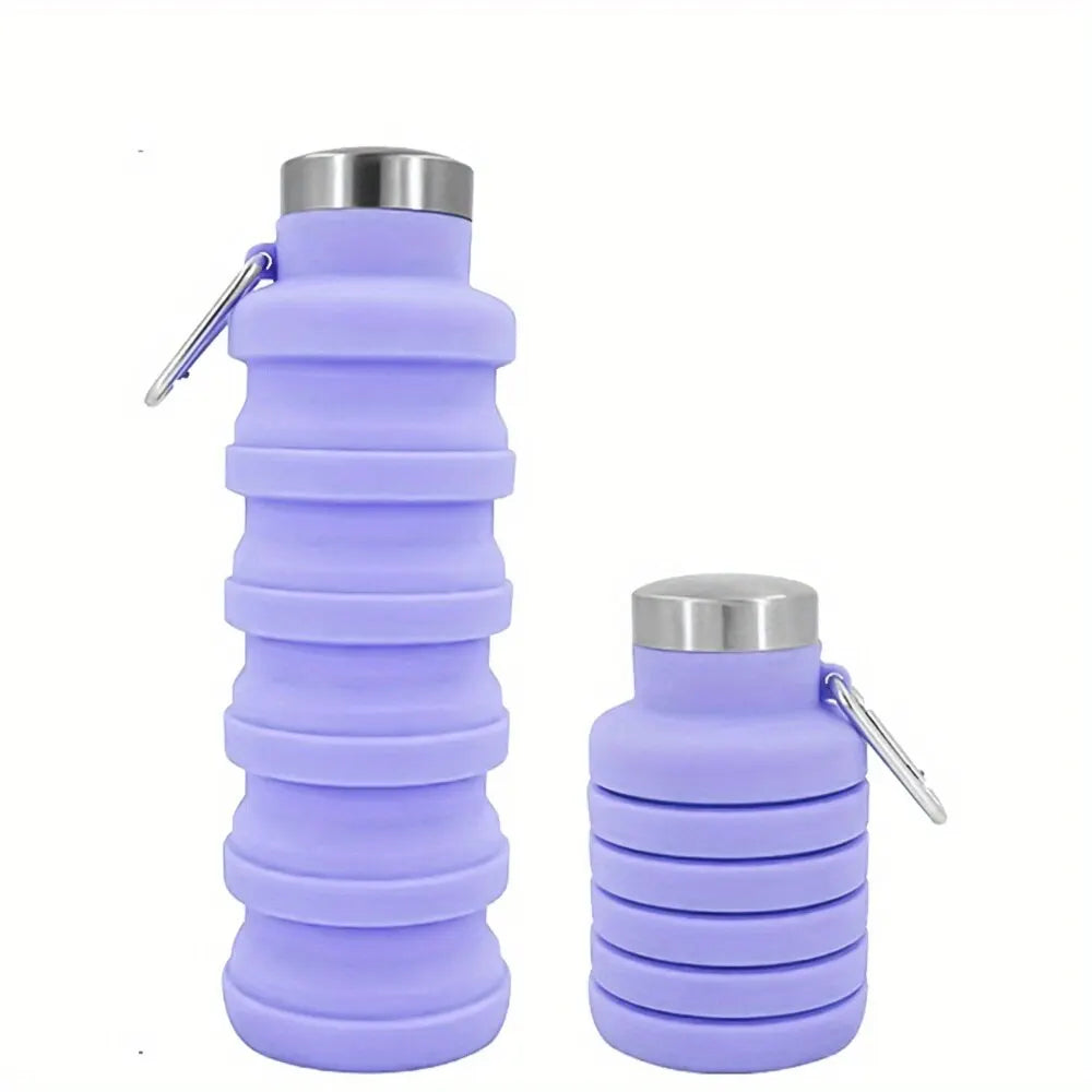 Collapsible Silicone Water Bottle – BPA-Free Reusable Foldable Bottle for Travel, Hiking & Outdoor Sports