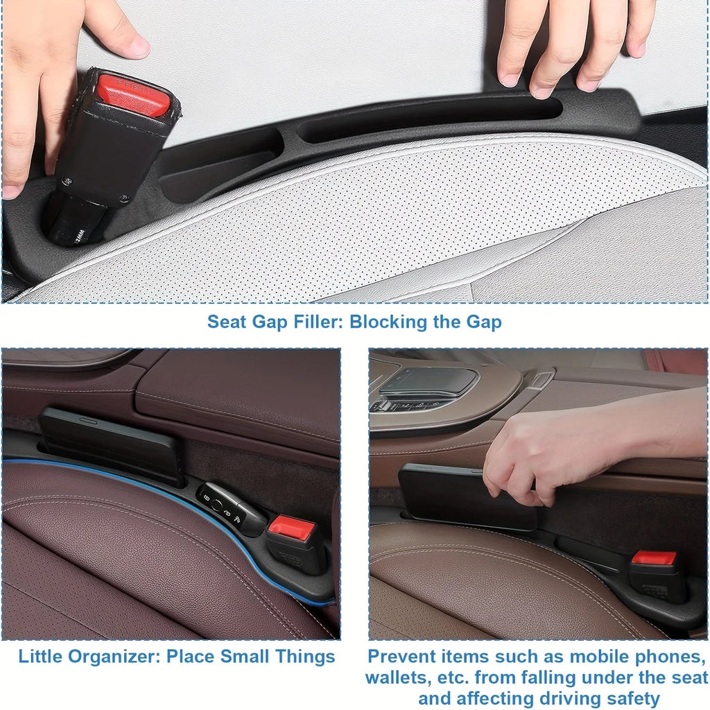 2-Pack Car Seat Gap Filler – Waterproof PU Gap Organizer